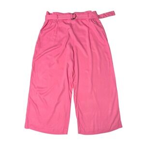Ann Taylor Pink High Rise Wide Leg Belted Culotte Palazzo Pants XL NWT